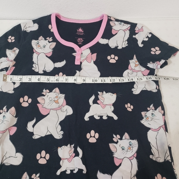 DISNEY Womens Size Extra Small Black Pink Aristocats Short Sleeve Sleep Shirt - Picture 8 of 9